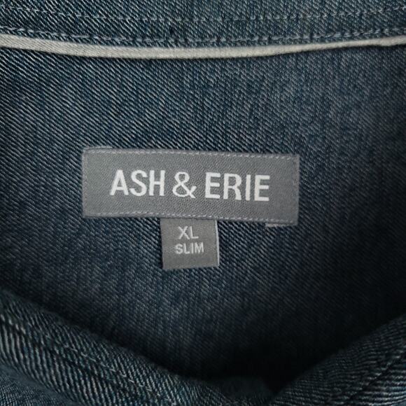 Ash & Erie Men’s Long Sleeve Button-Down Shirt XL Slim Blue Heather Preppy - Picture 4 of 9